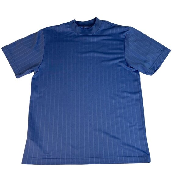 PRO TOUR Mesh Striped Performance Golf T-Shirt Top Men's Sz M Blue Crewneck - Picture 1 of 4